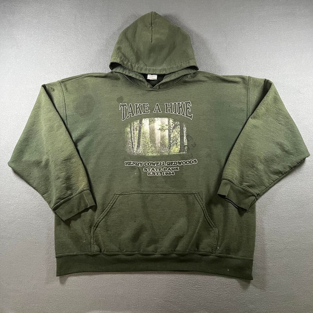 Gildan Men's Green and Khaki Hoodie